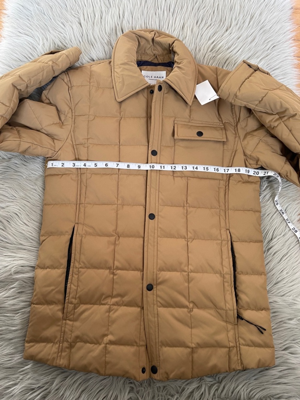 Cole Haan Men's Camel Quilted Puffer Jacket - Picture 5 of 8